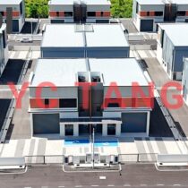 Palmera Industri semi-detached factory for rent – facade design view (new building)